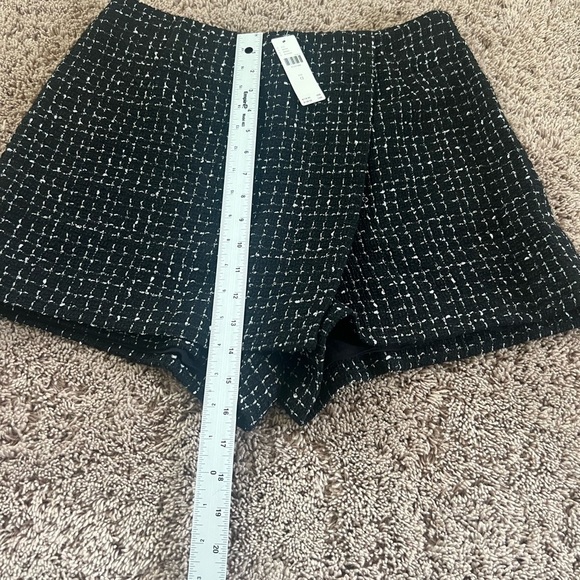 NWT new 12 fits 10 Anthropologie Maeve tweed skort shorts skirt black white - Picture 14 of 17